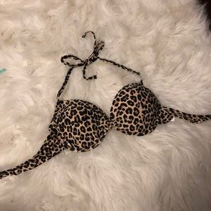 Leopard print bathing suit top